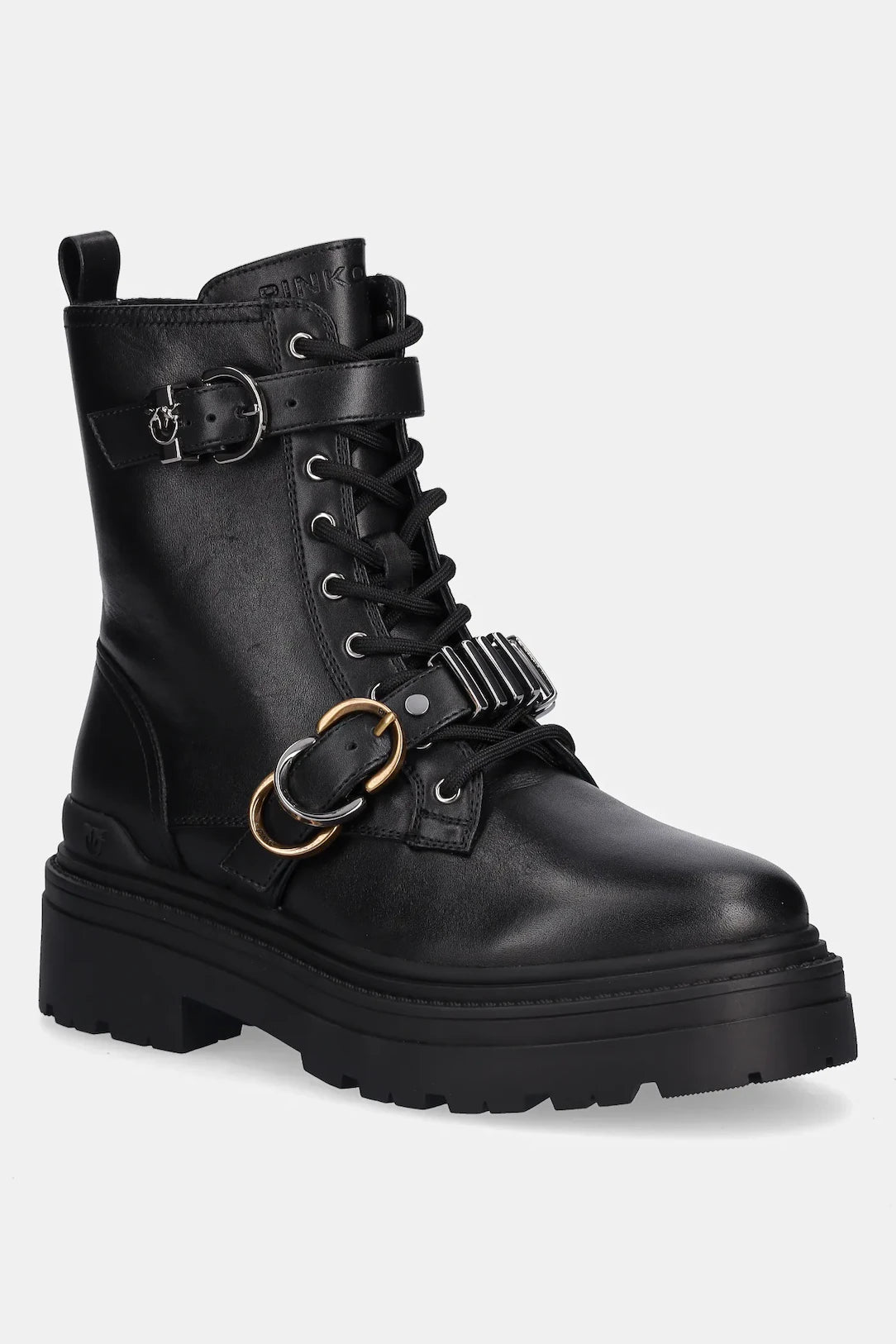 PINKO LOVE BIRDS COMBAT BOOTS