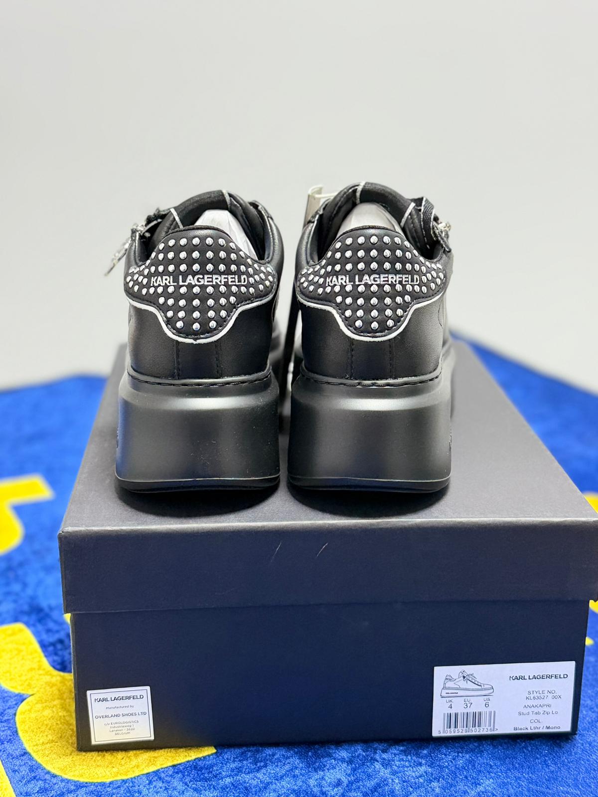 Karl Lagerfeld ANAKAPRI Stud Tab Zip Lo Negri - Platformă și Aplicații Metalice