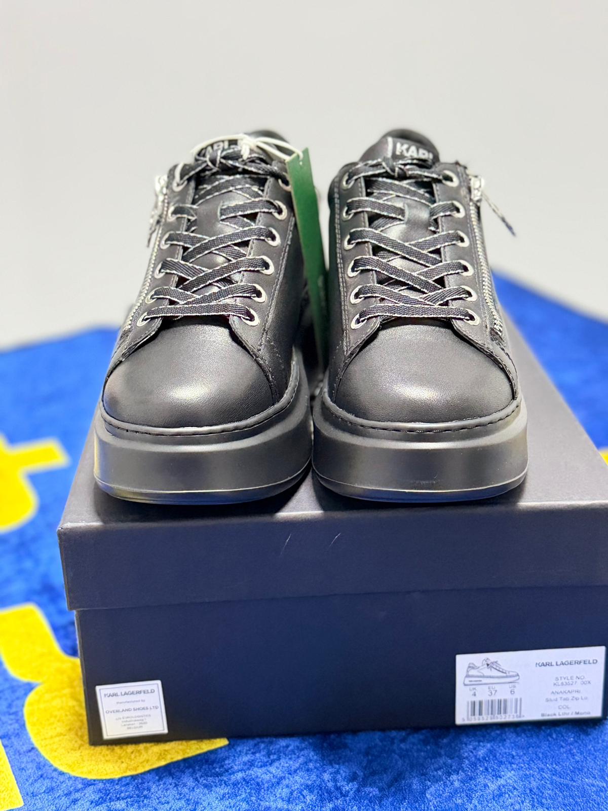 Karl Lagerfeld ANAKAPRI Stud Tab Zip Lo Negri - Platformă și Aplicații Metalice