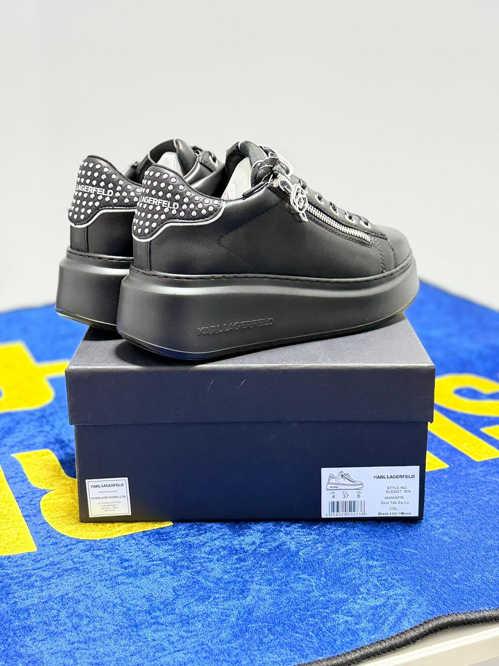 Karl Lagerfeld ANAKAPRI Stud Tab Zip Lo Negri - Platformă și Aplicații Metalice