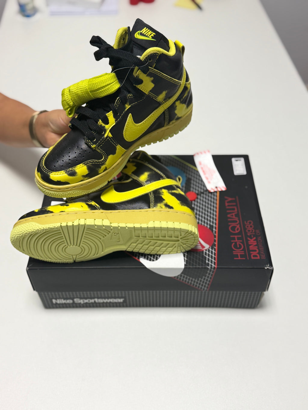 Nike Dunk High 1985 'Yellow Acid Wash'