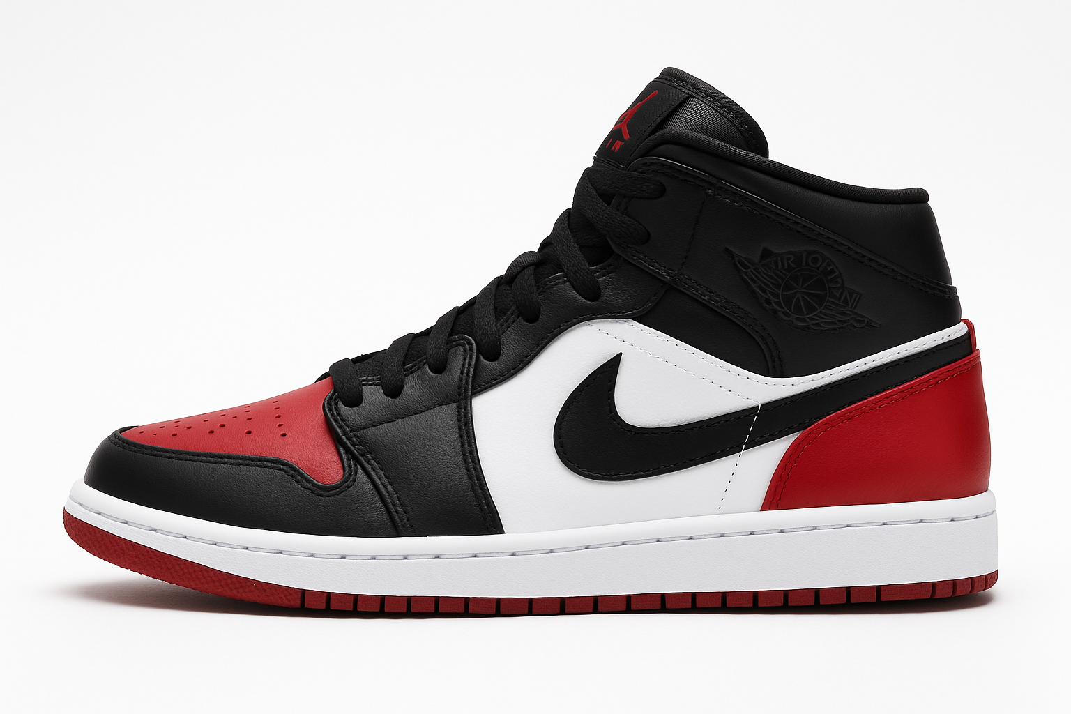 Air Jordan 1 Mid 'Bred Toe'