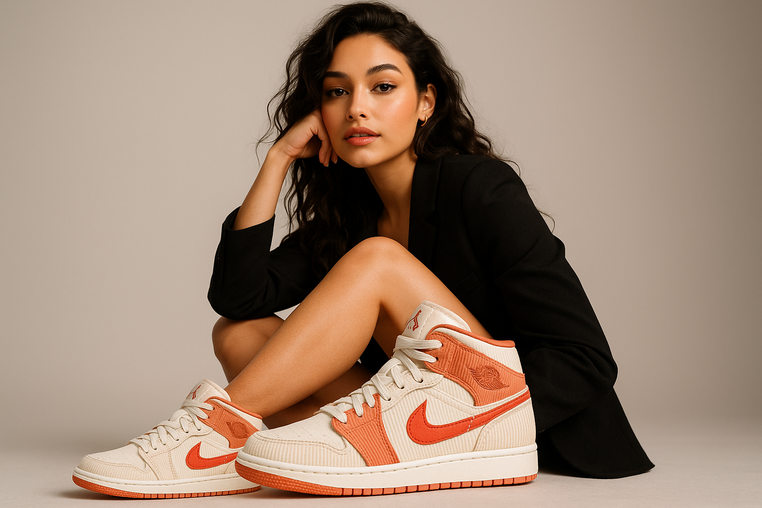 make the swoosh red, the colors of the shoe are Sail/Orange Quartz/White/Orange
