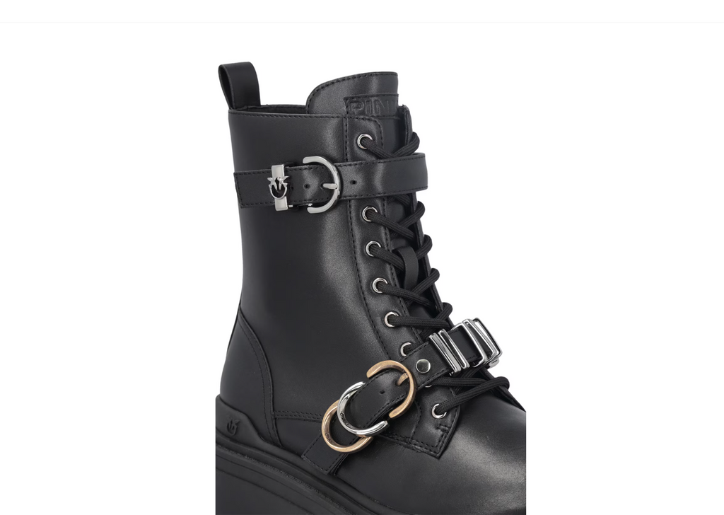 PINKO LOVE BIRDS COMBAT BOOTS